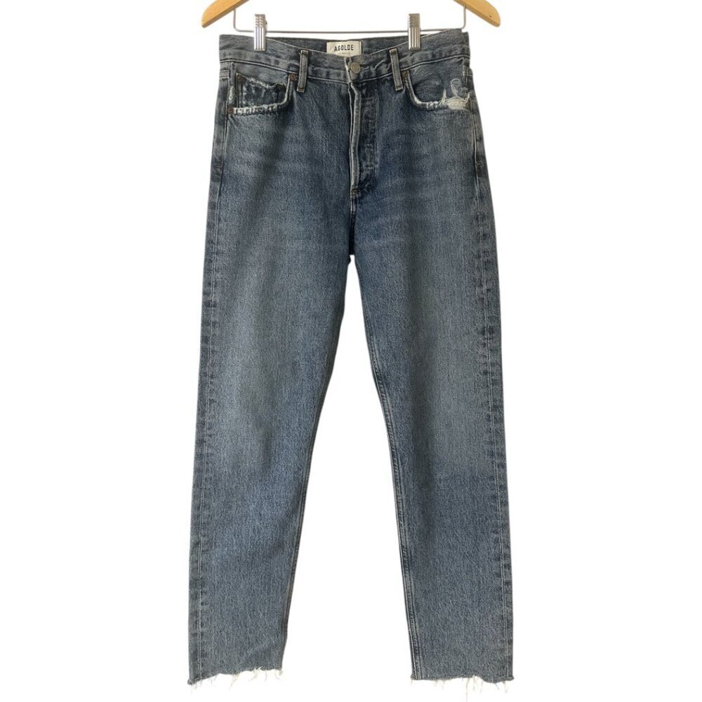 Agolde Jamie High Rise Classic Straight Leg Jeans Size 26 In Livestream Faded